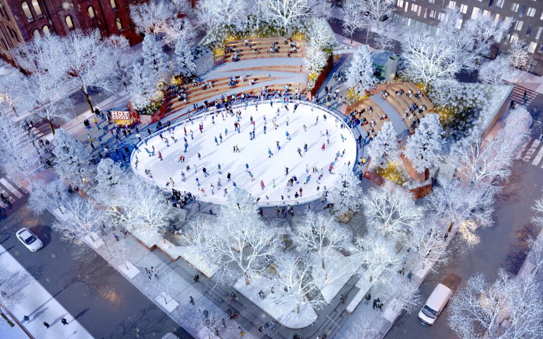 Domino Park ofrece jornada de patinaje con música de Moulin Rouge