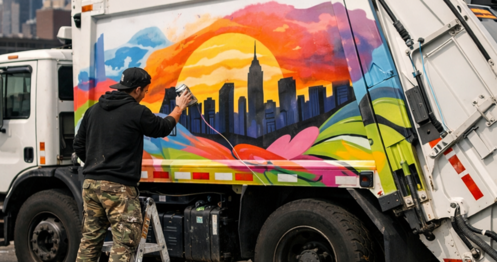 pintar camión de basura